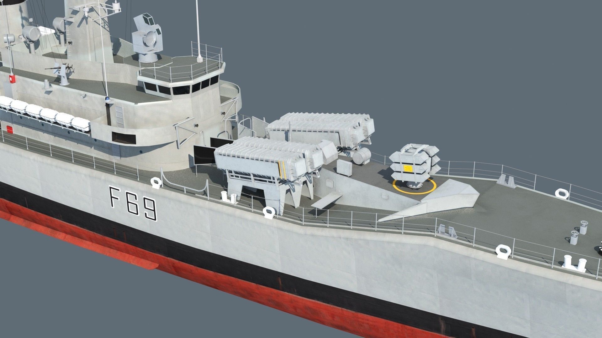 Leander class frigate 3D model_14