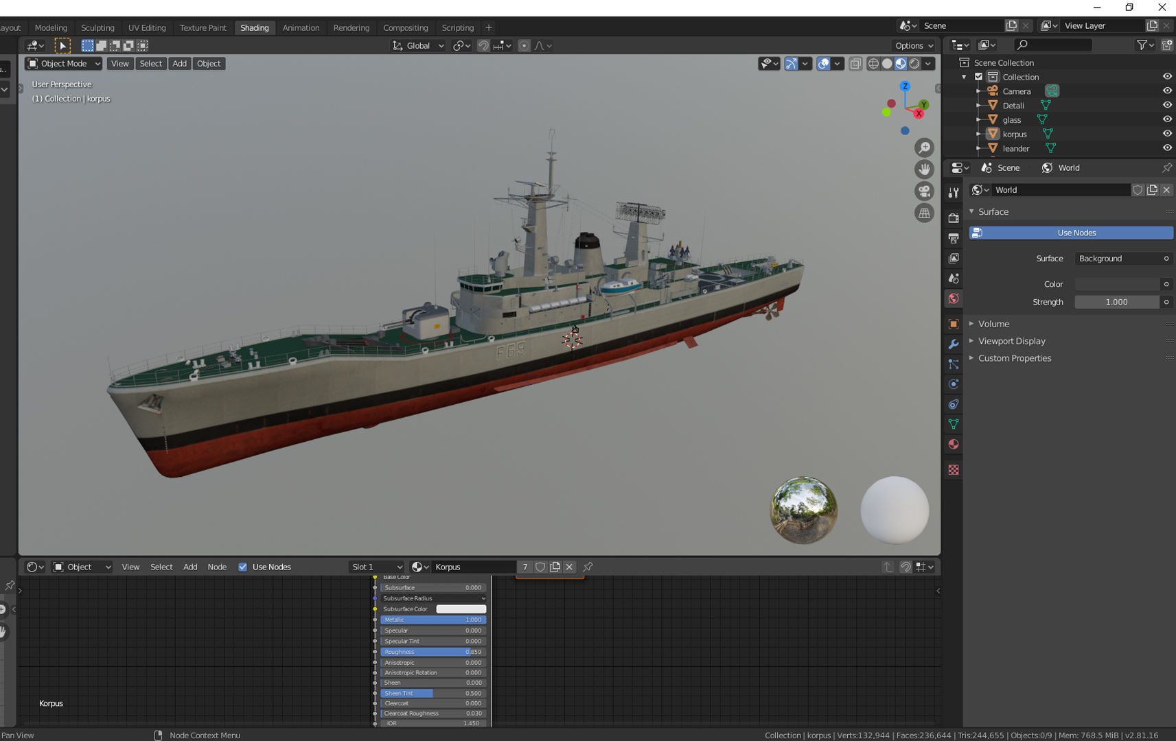 Leander class frigate 3D model_16