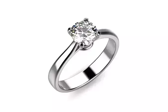 ZP003 solitaire diamond engagement ring gold