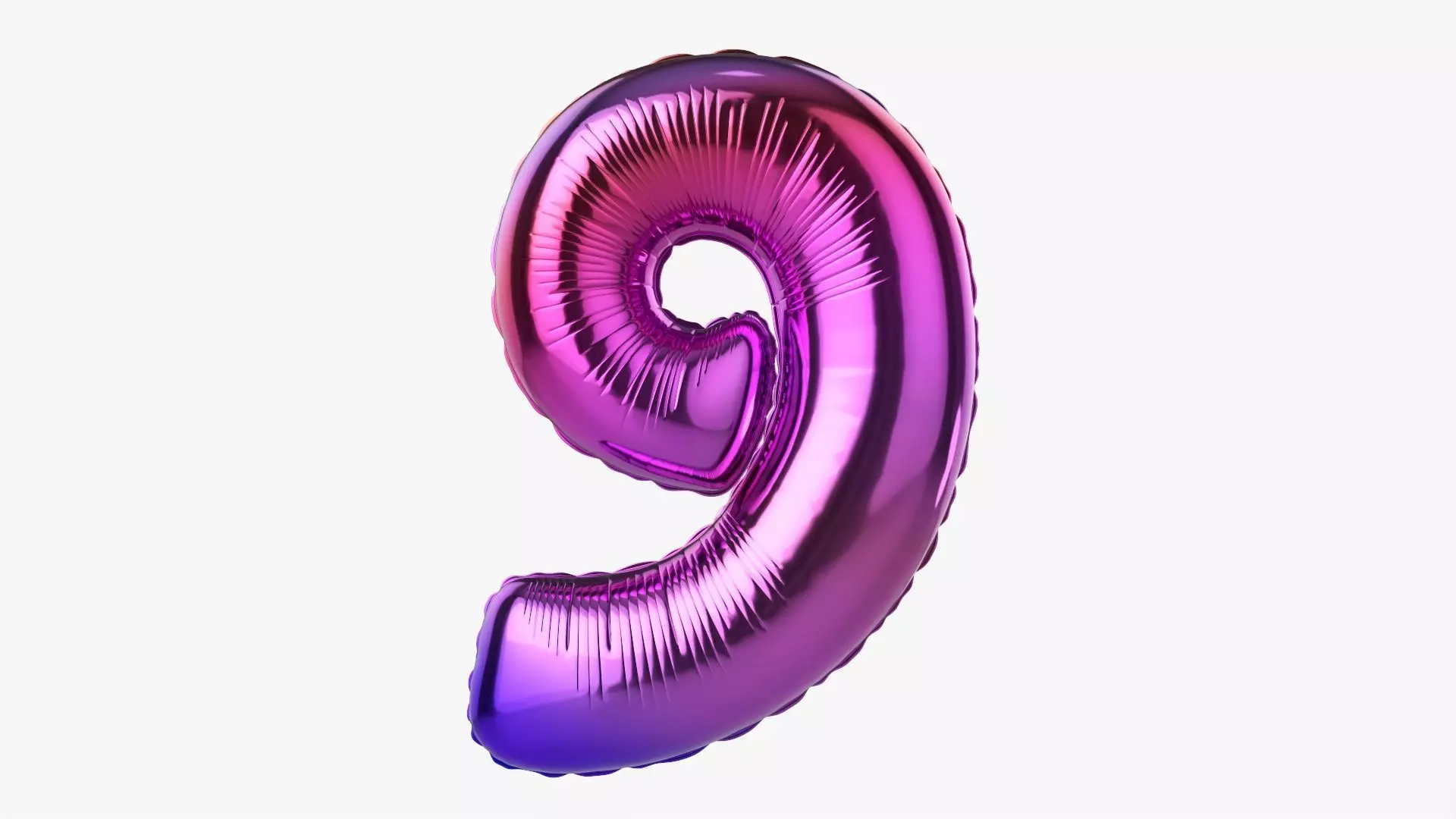 Foil balloon number nine 9 3D model