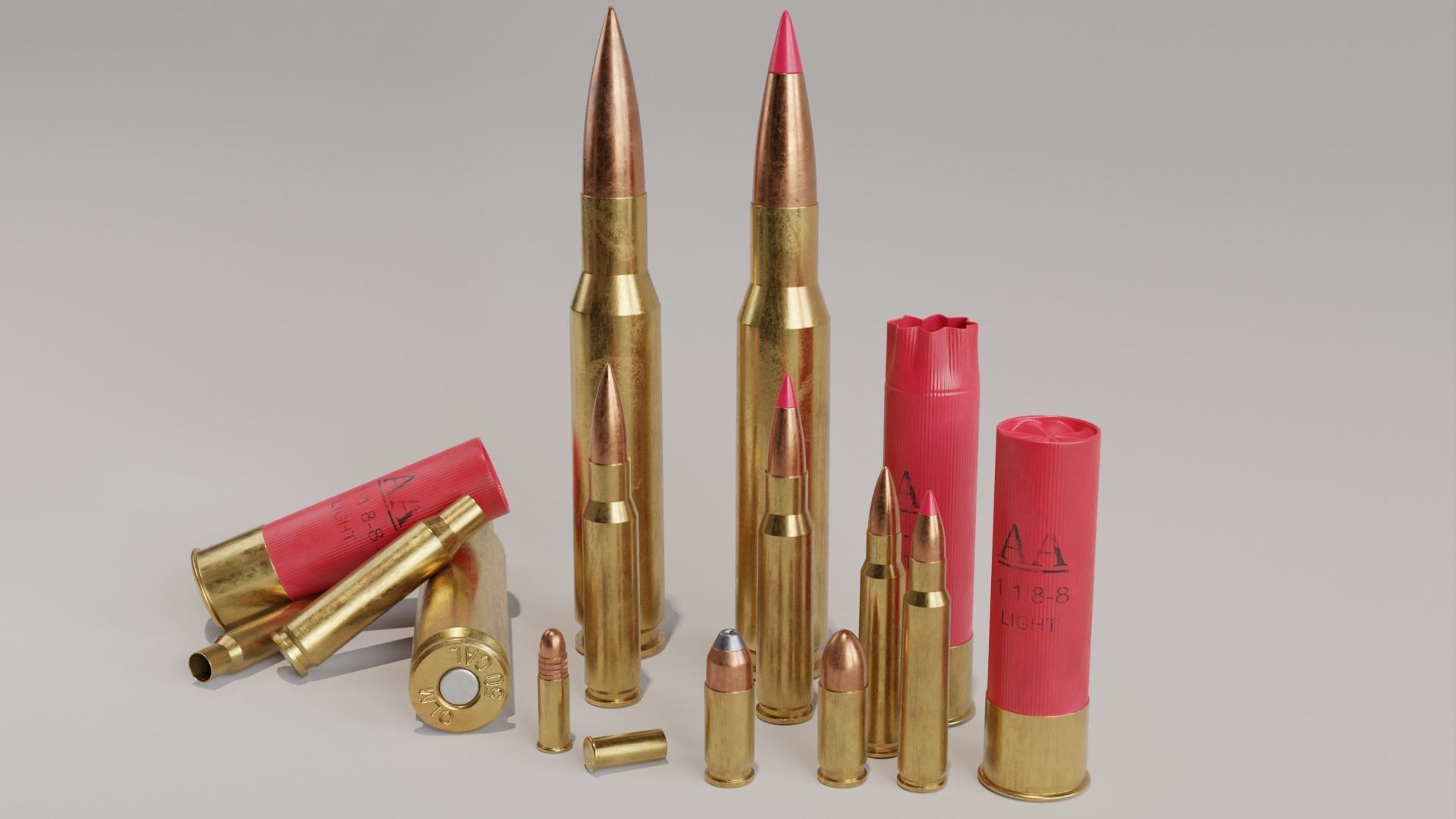 Pack of common ammunition 3D model_2