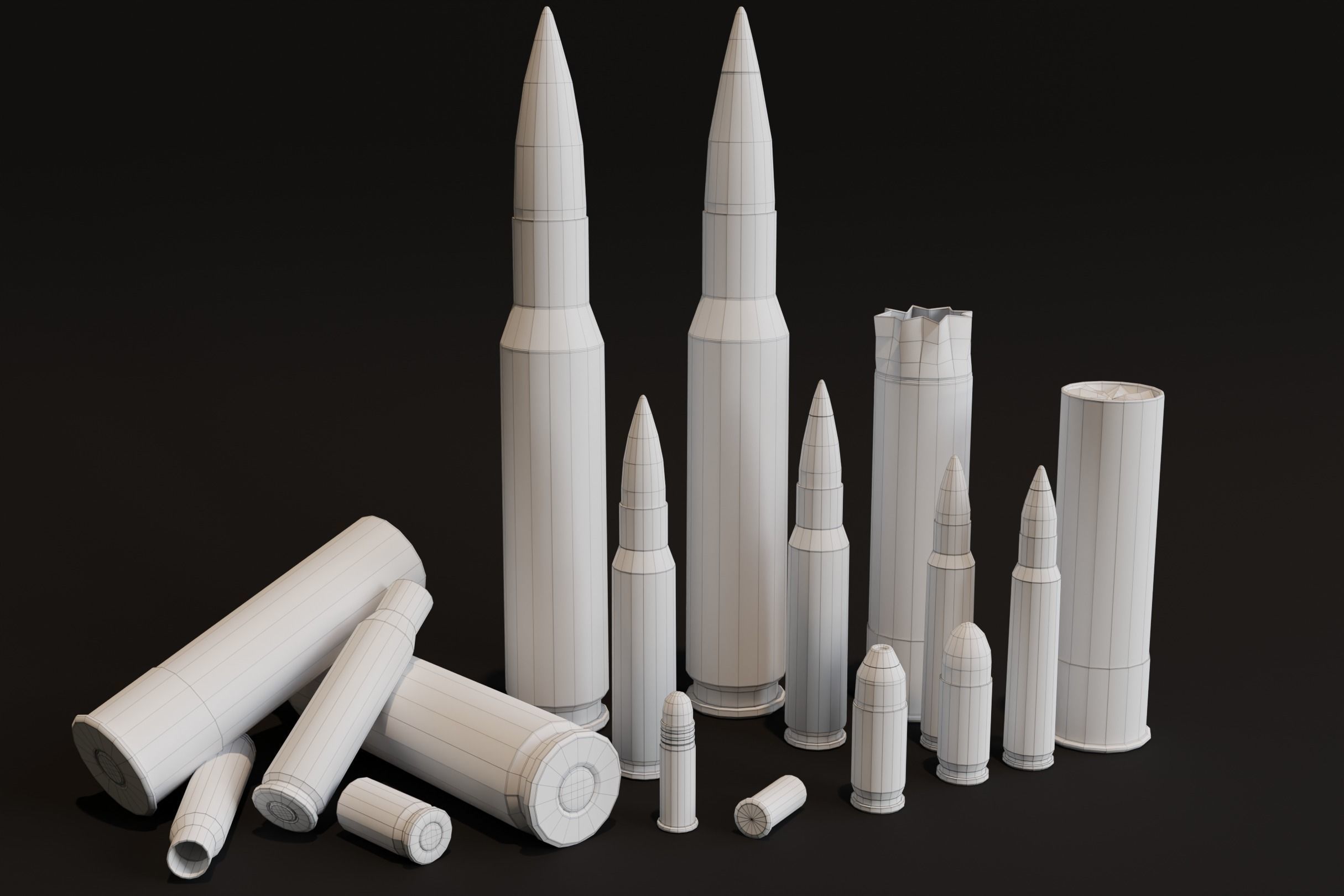 Pack of common ammunition 3D model_8