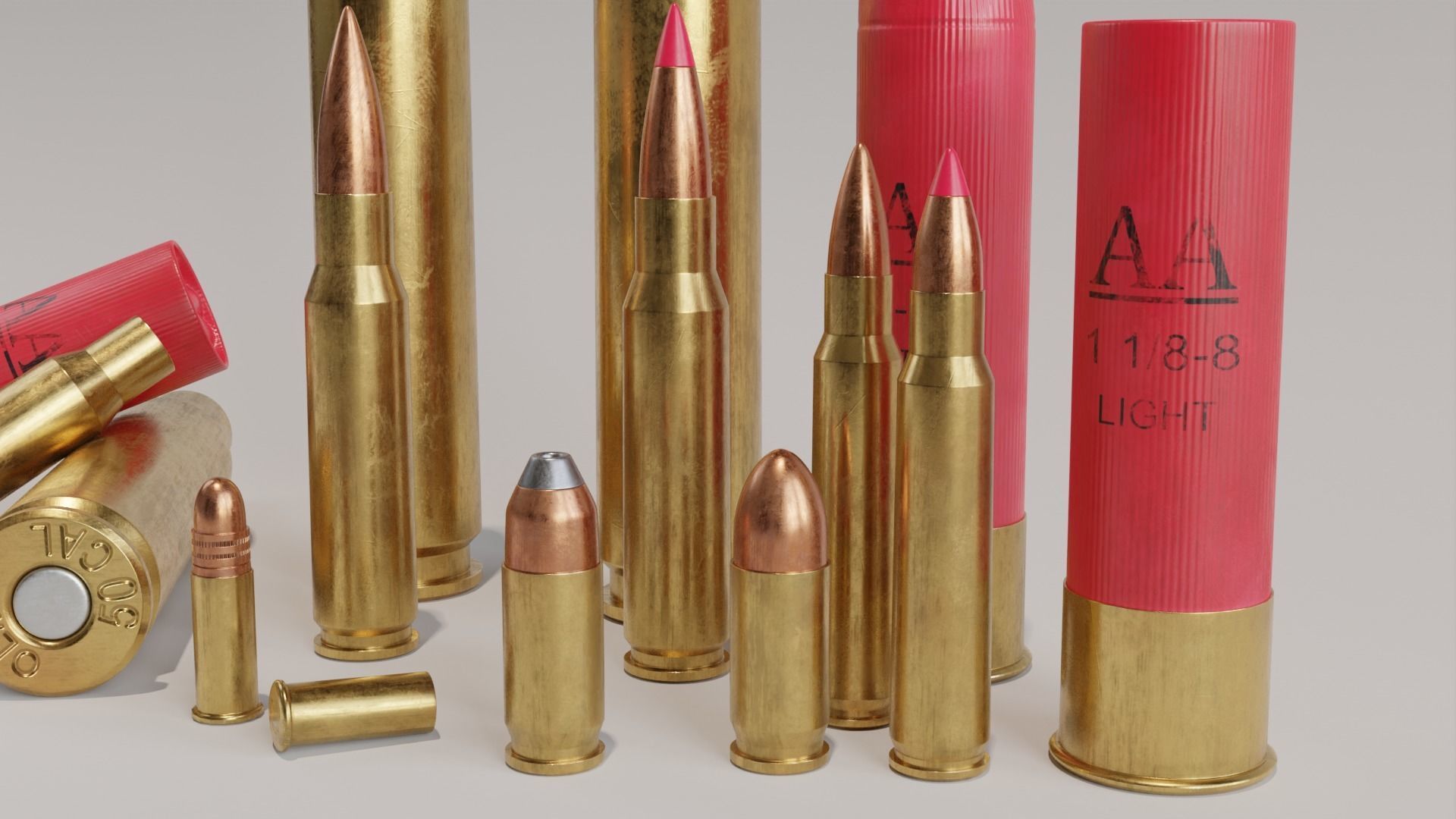 Pack of common ammunition 3D model_6