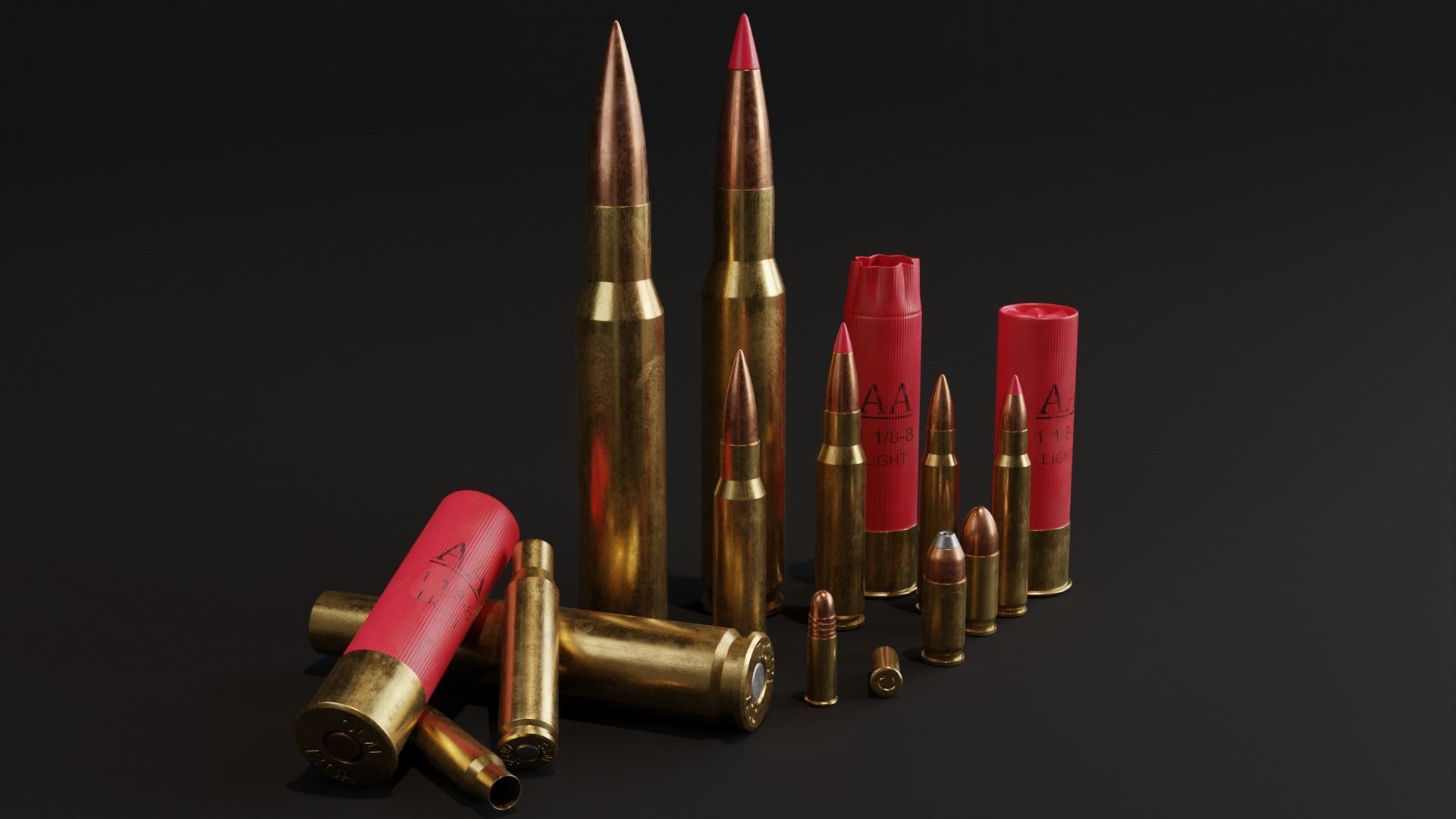 Pack of common ammunition 3D model_3