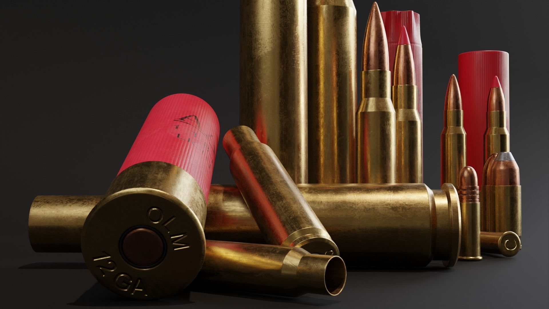 Pack of common ammunition 3D model_7