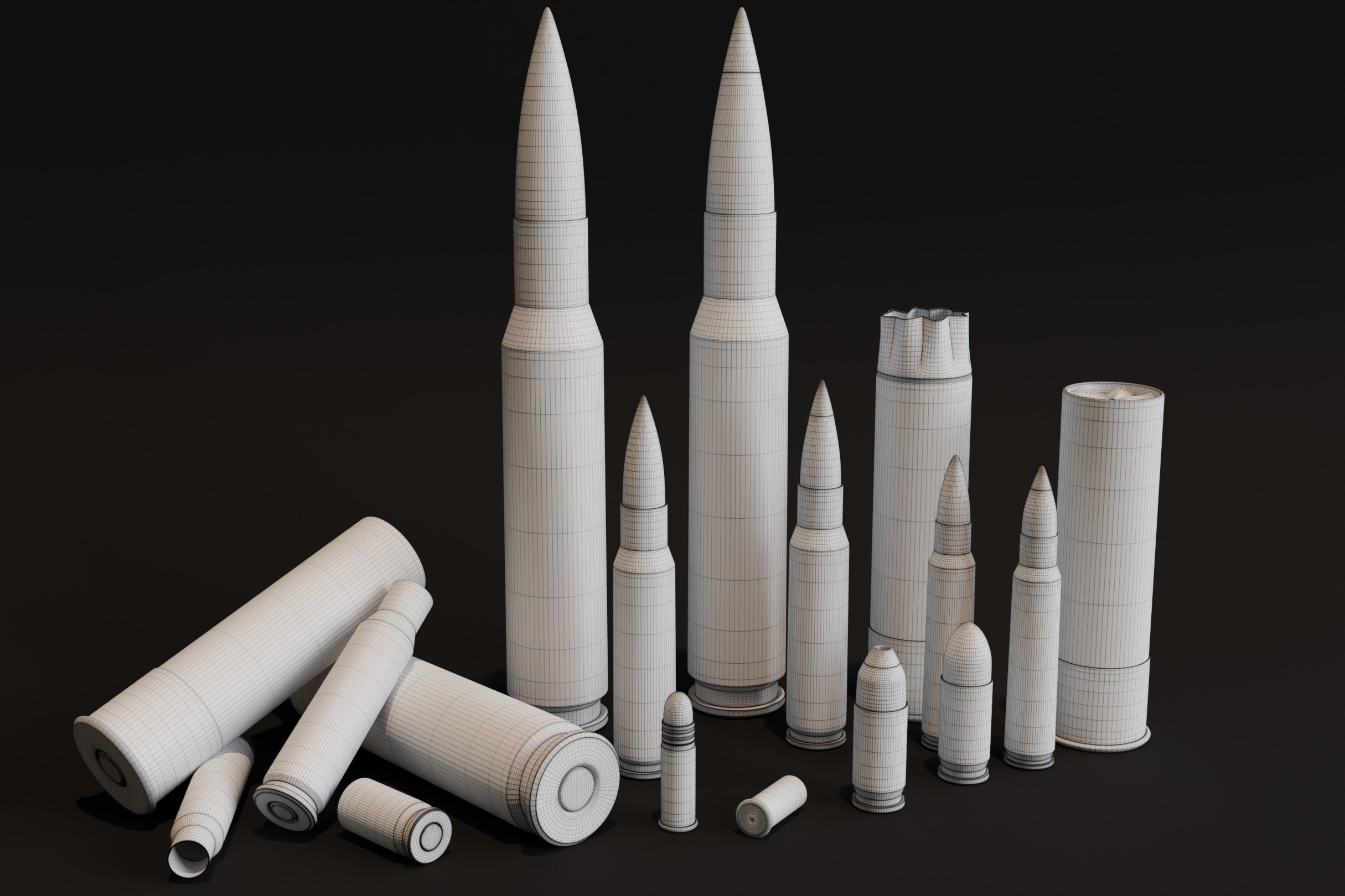 Pack of common ammunition 3D model_10