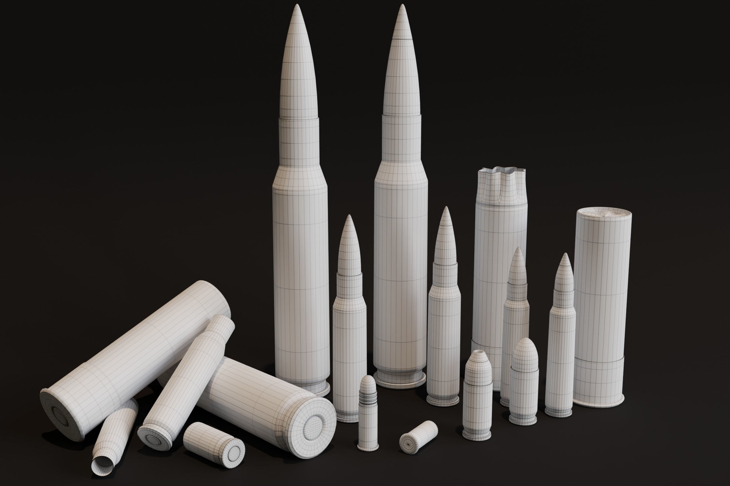 Pack of common ammunition 3D model_9