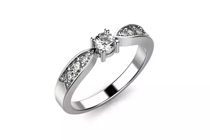 ZP005 diamond engagement ring gold