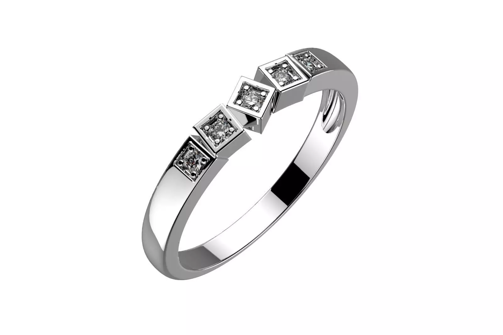 ZP006 ring with diamonds gold 3D print model_0