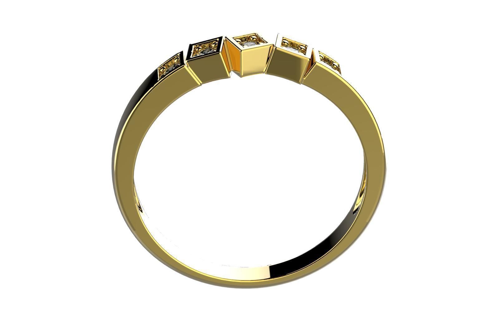 ZP006 ring with diamonds gold 3D print model_4