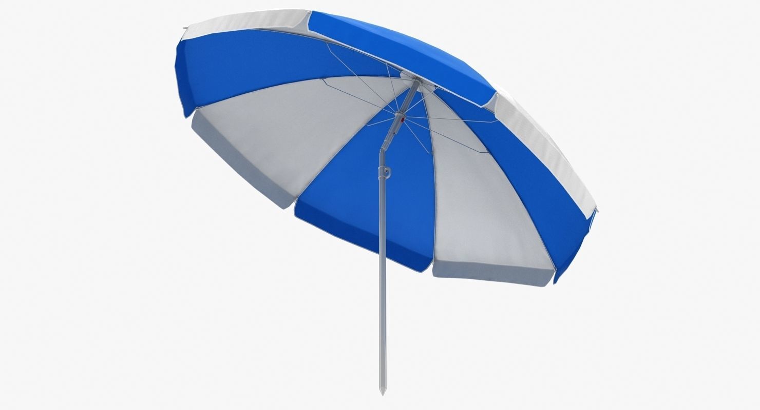 Summer Set beach chair with umbrella and ball Low-poly 3D model_17