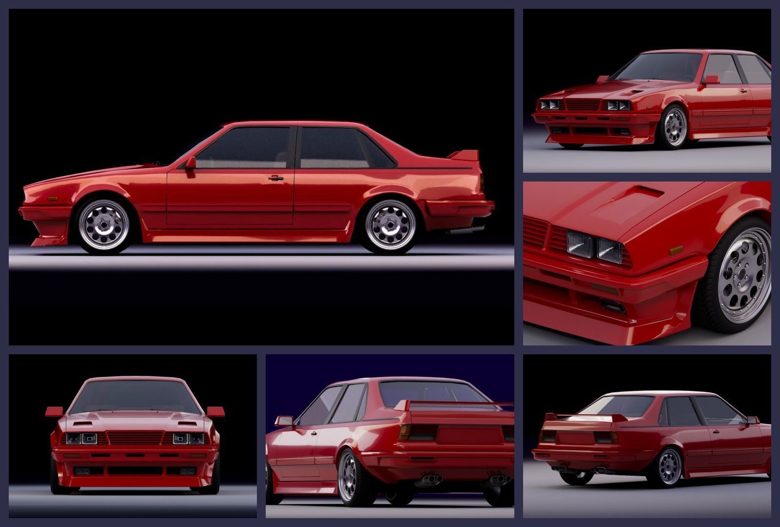 Retro car pack 3D Model Collection_4