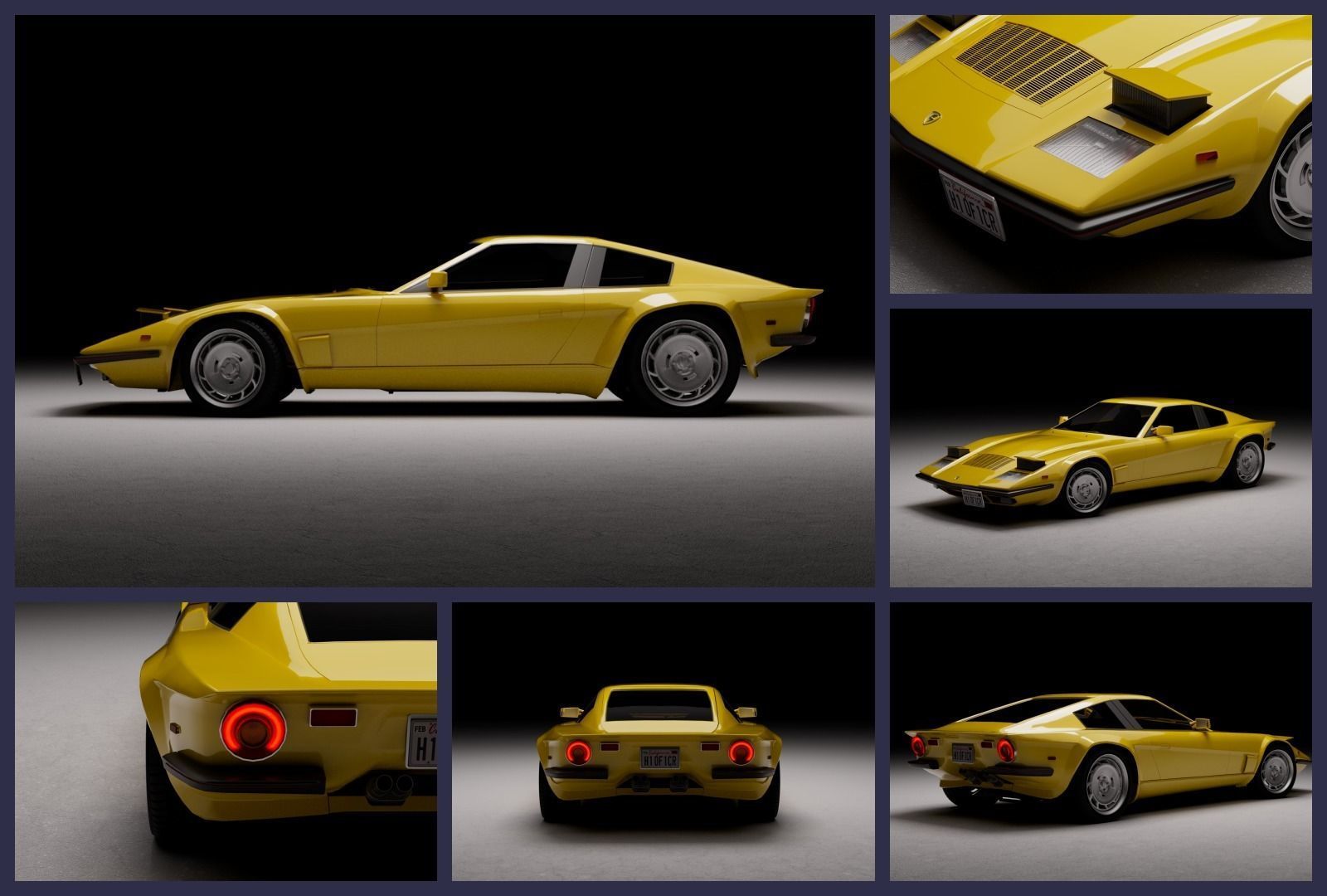 Retro car pack 3D Model Collection_2