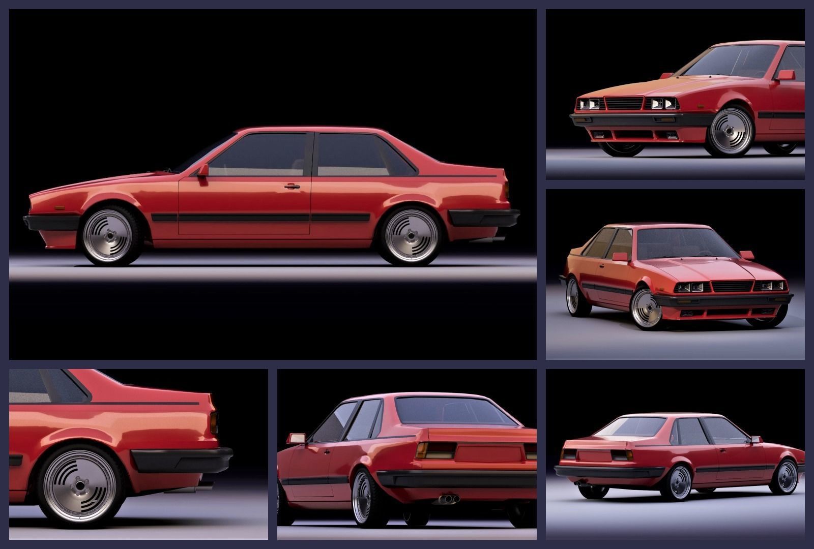 Retro car pack 3D Model Collection_3