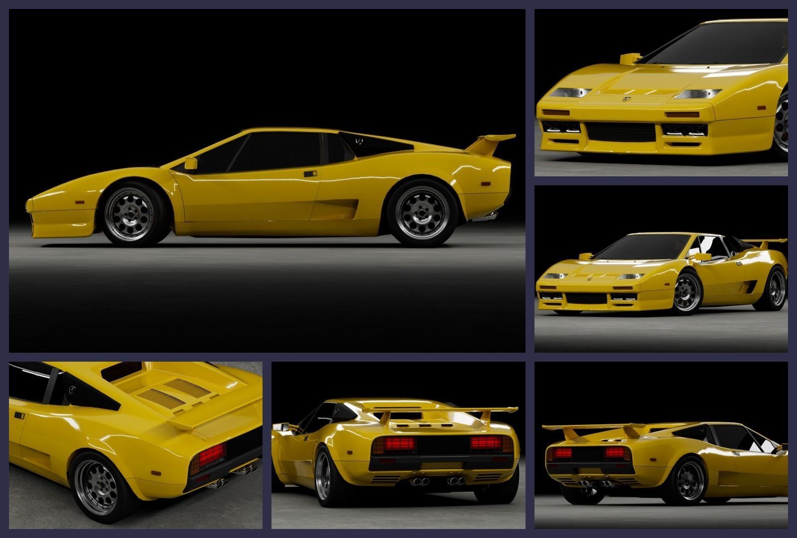 Retro car pack 3D Model Collection_1