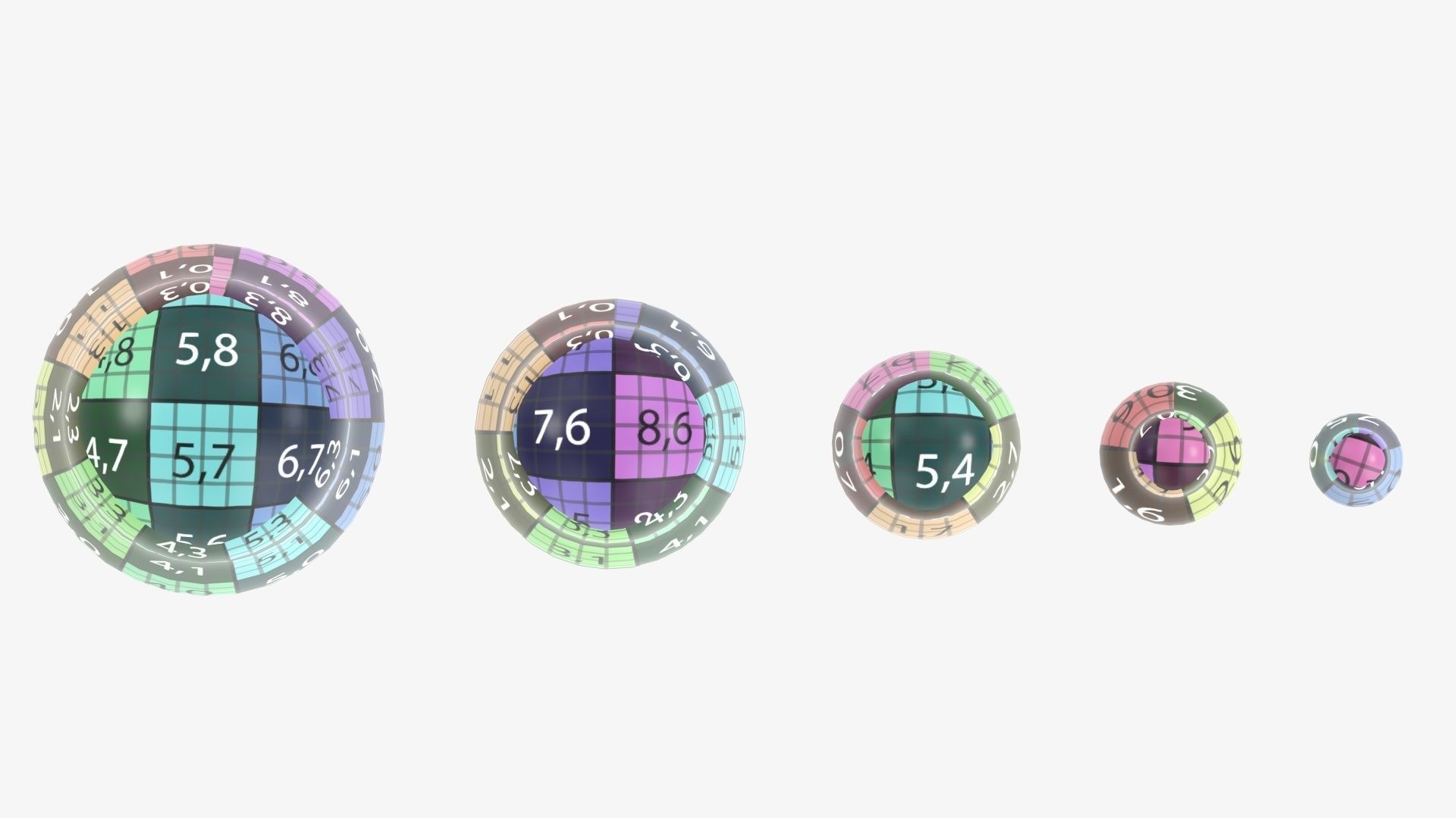 Nesting doll set Matryoshka mockup 3D model_15