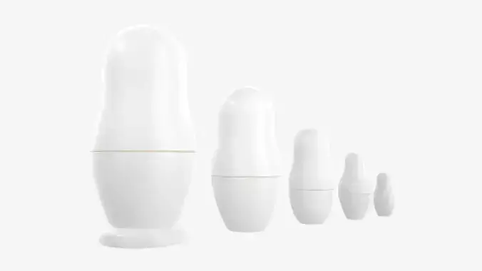 Nesting doll set Matryoshka mockup