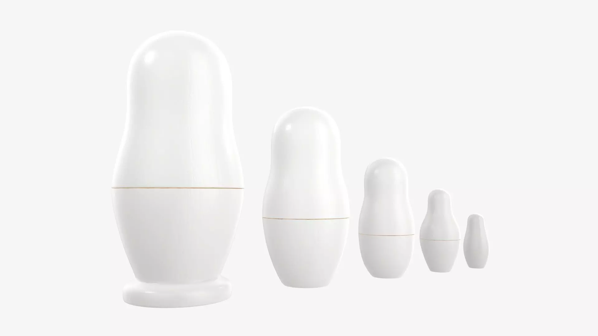 Nesting doll set Matryoshka mockup 3D model_0