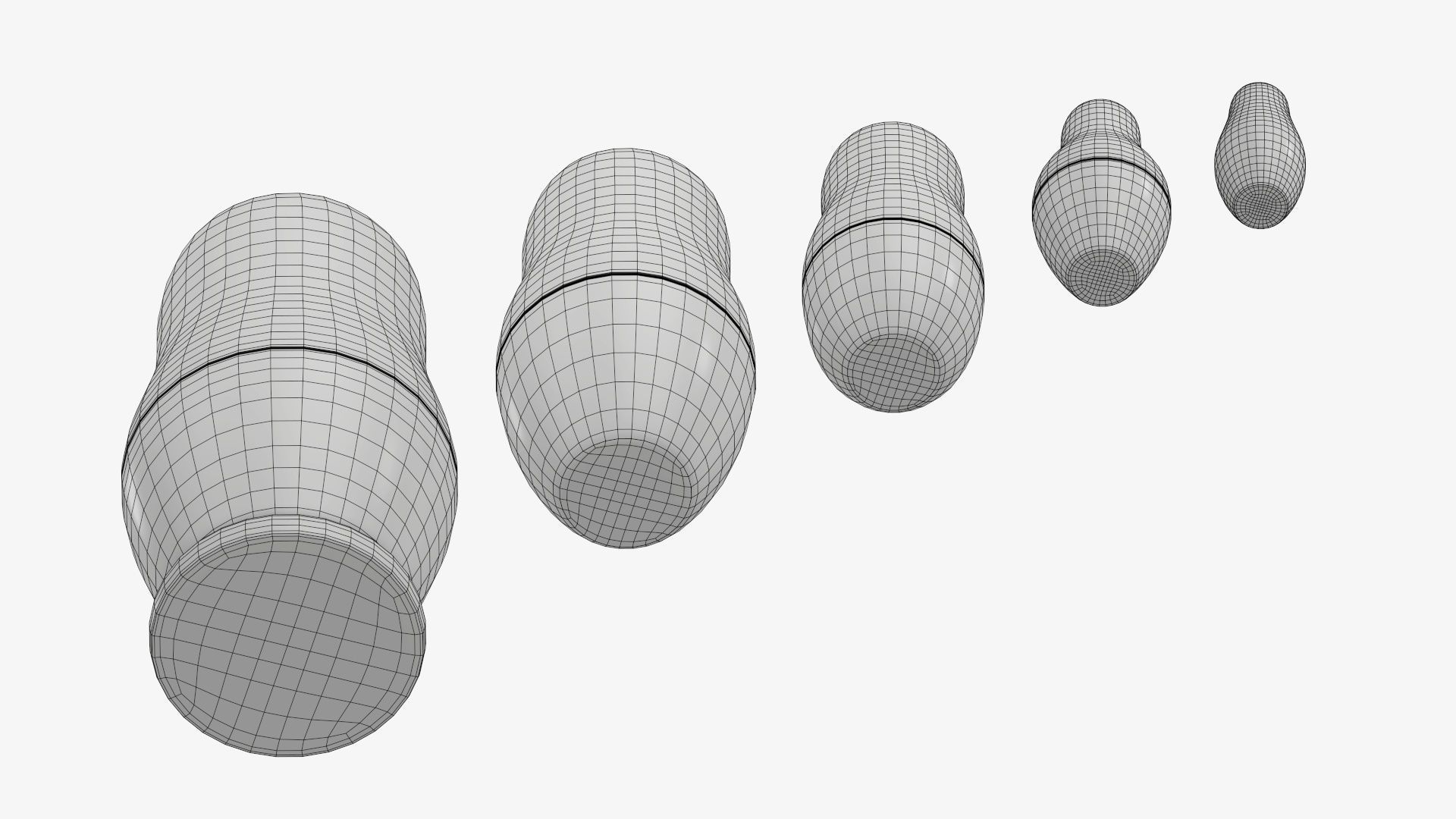 Nesting doll set Matryoshka mockup 3D model_11