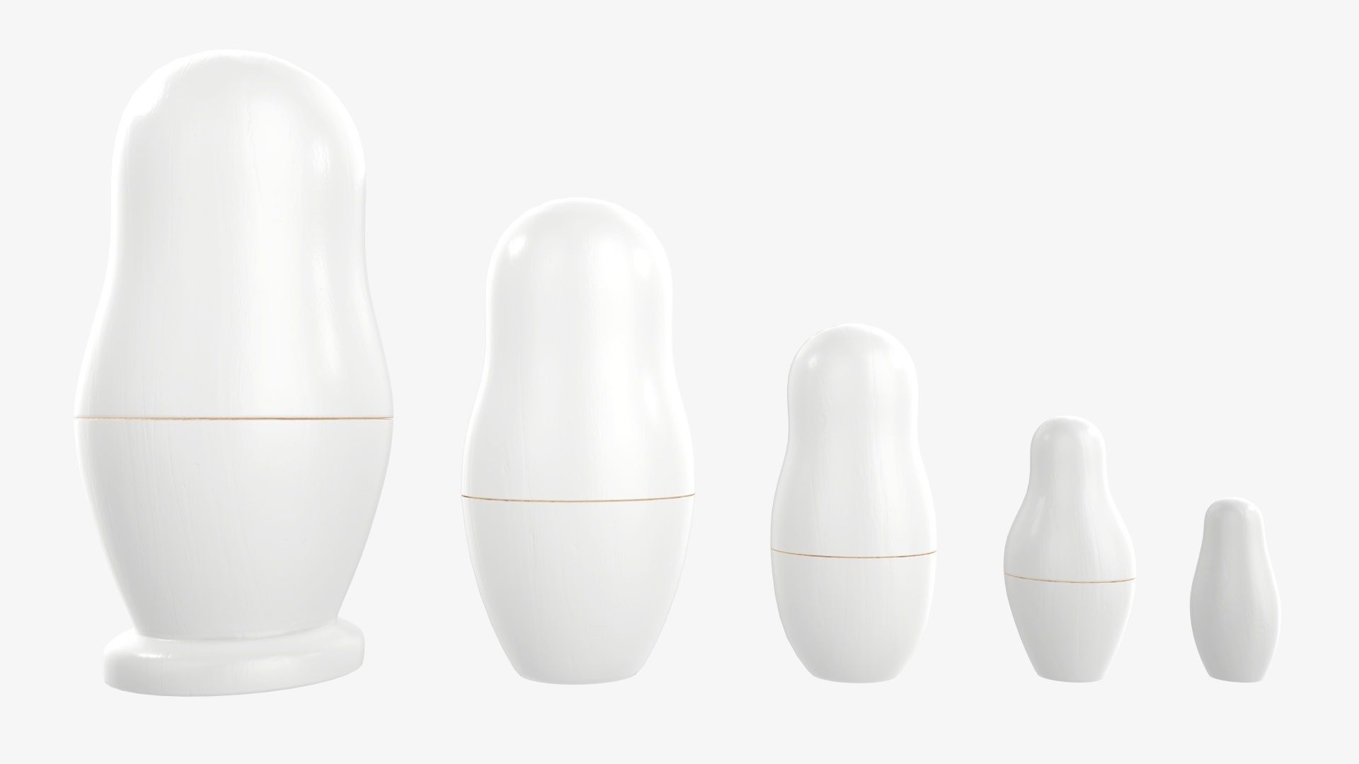 Nesting doll set Matryoshka mockup 3D model_1