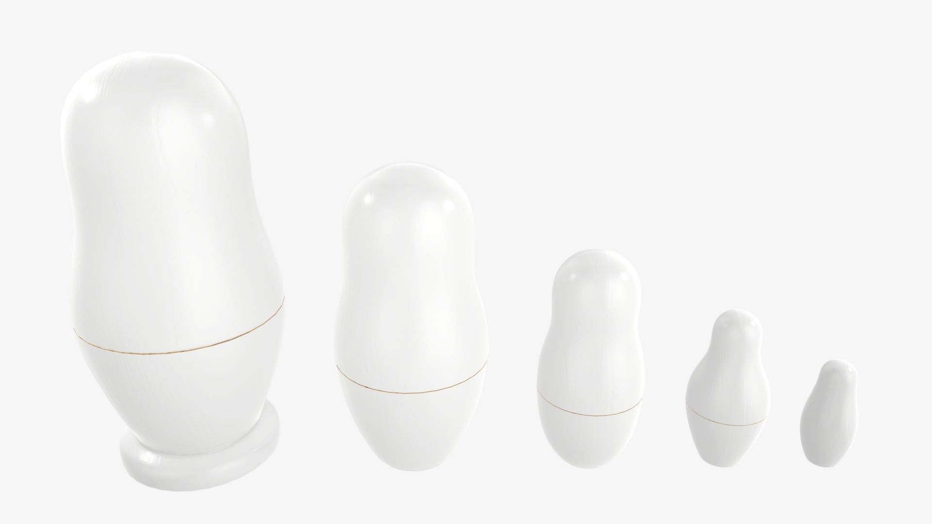 Nesting doll set Matryoshka mockup 3D model_2