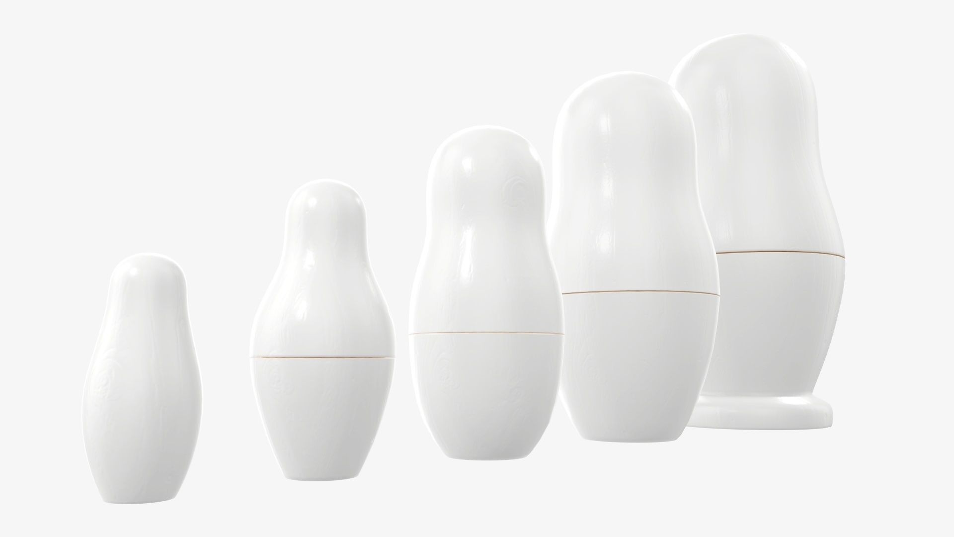 Nesting doll set Matryoshka mockup 3D model_4