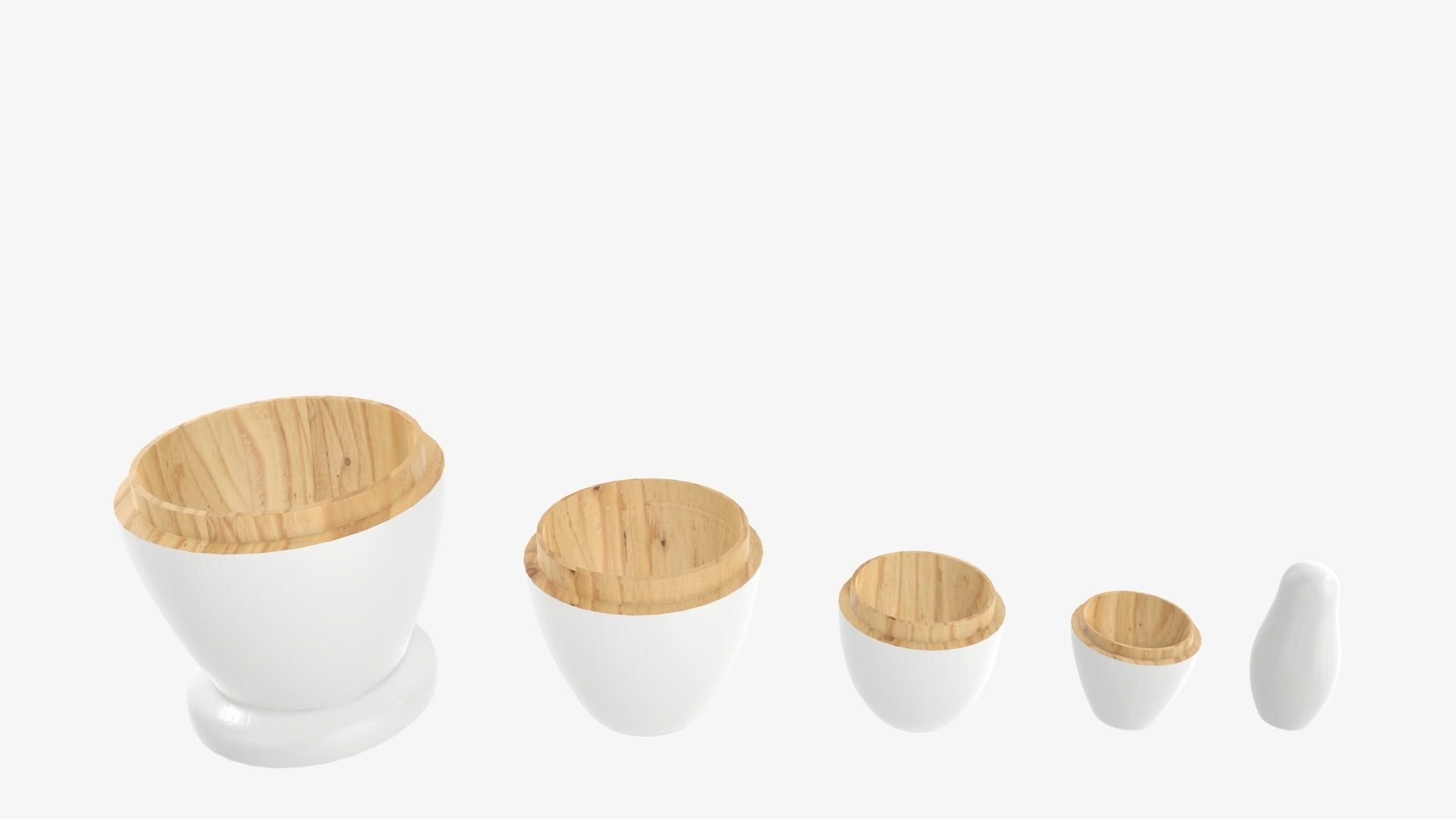 Nesting doll set Matryoshka mockup 3D model_3