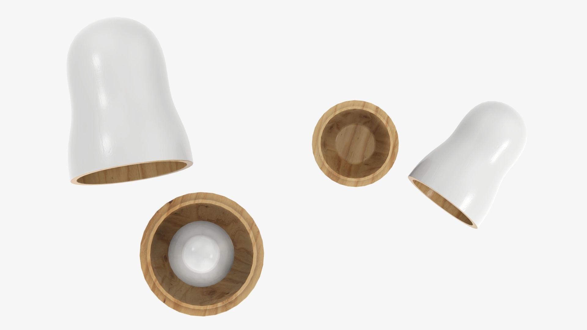 Nesting doll set Matryoshka open mockup 3D model_5