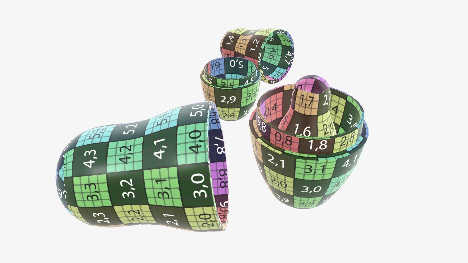 Nesting doll set Matryoshka open mockup 3D model_13