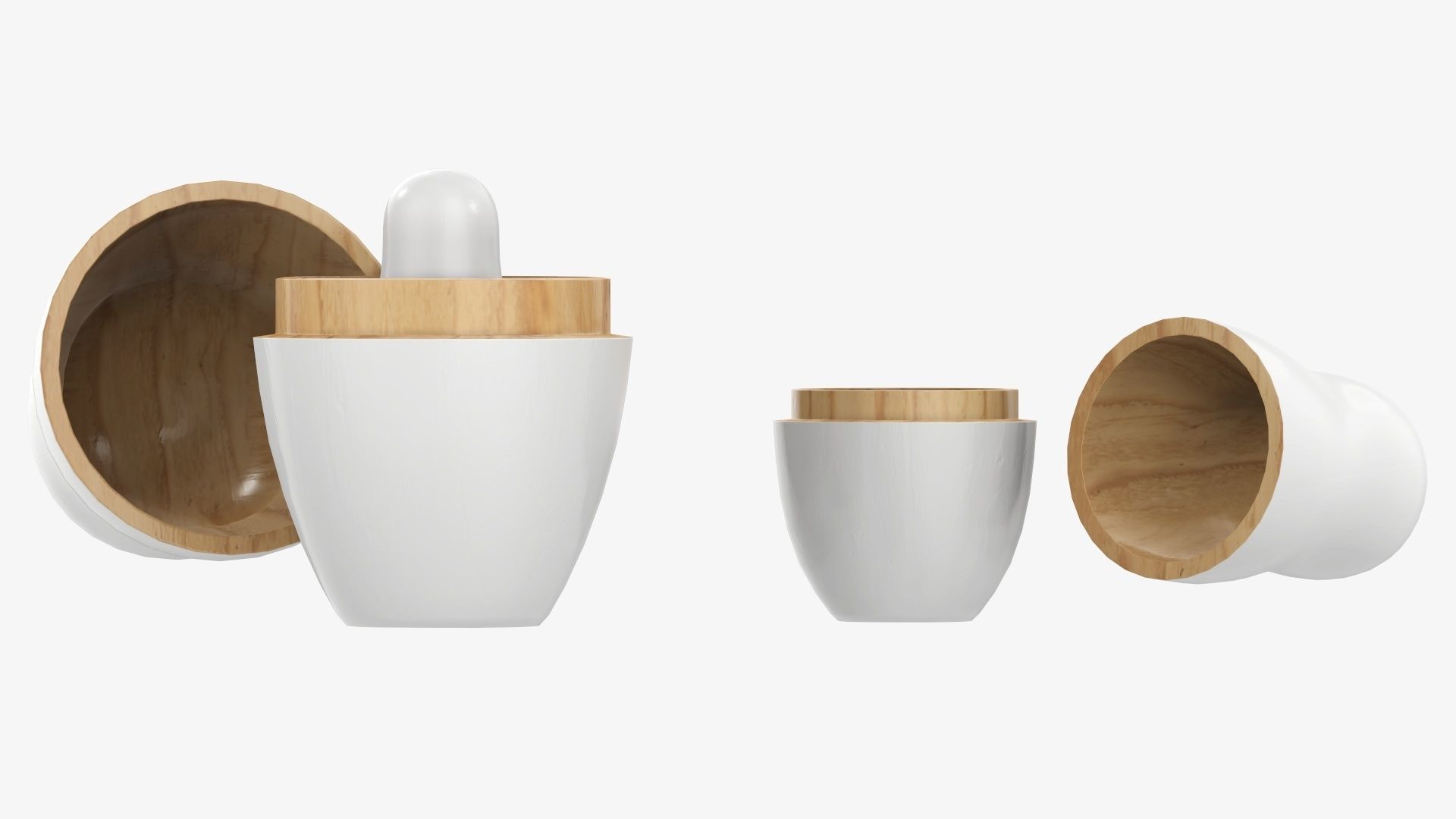 Nesting doll set Matryoshka open mockup 3D model_4