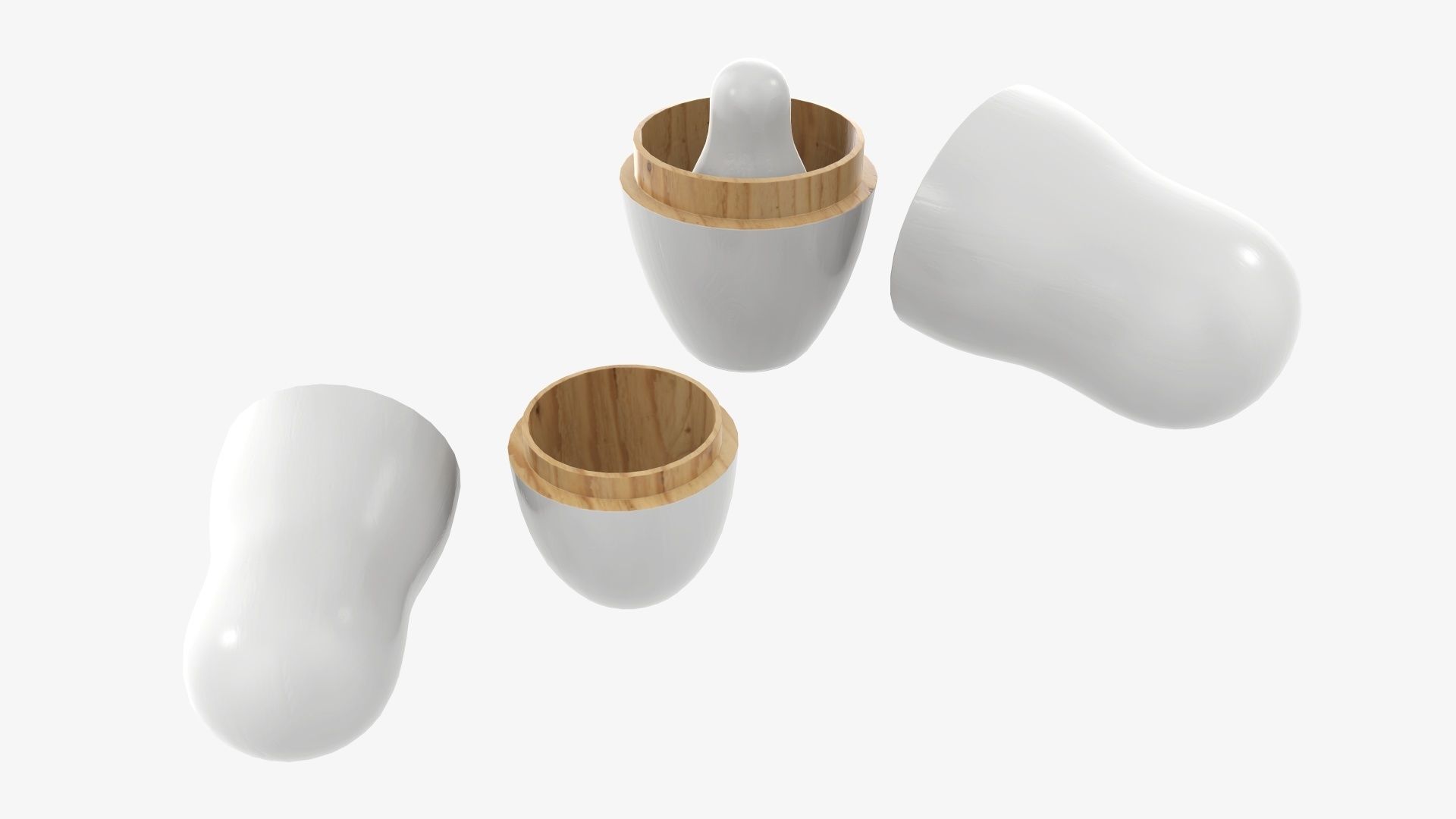 Nesting doll set Matryoshka open mockup 3D model_2