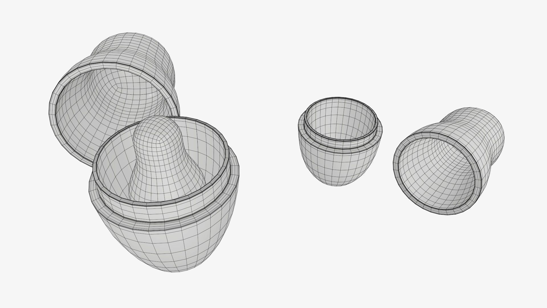 Nesting doll set Matryoshka open mockup 3D model_6