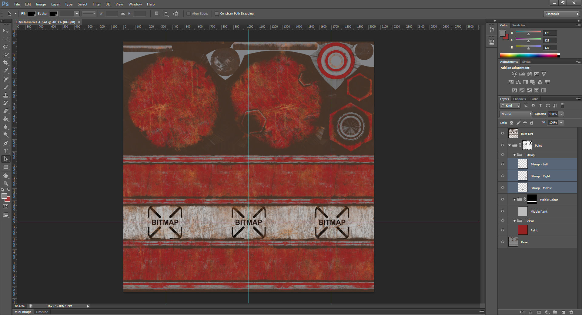 Low Poly PBR Metal Barrels Low-poly 3D model_6