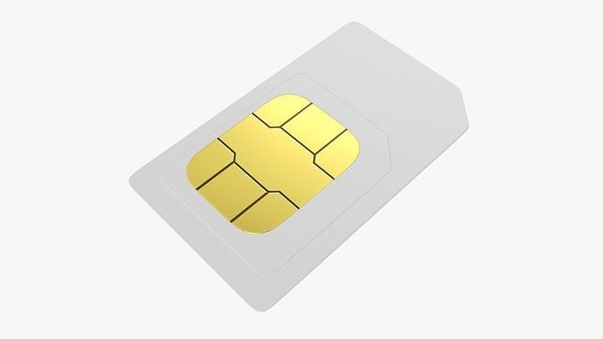 SIM mobile card 02 3D model