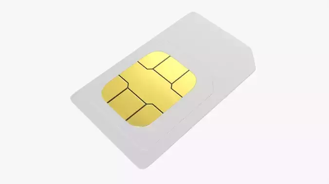 SIM mobile card 02 3D model