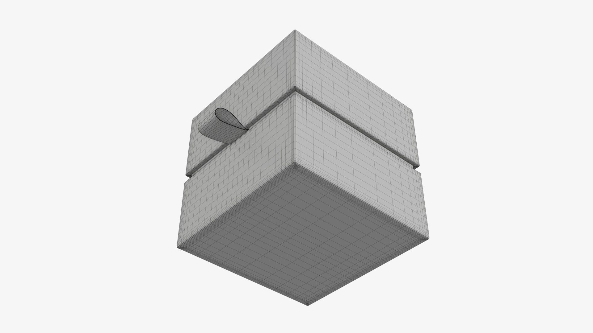 Cardboard gift box with strap mockup 02 3D model_7