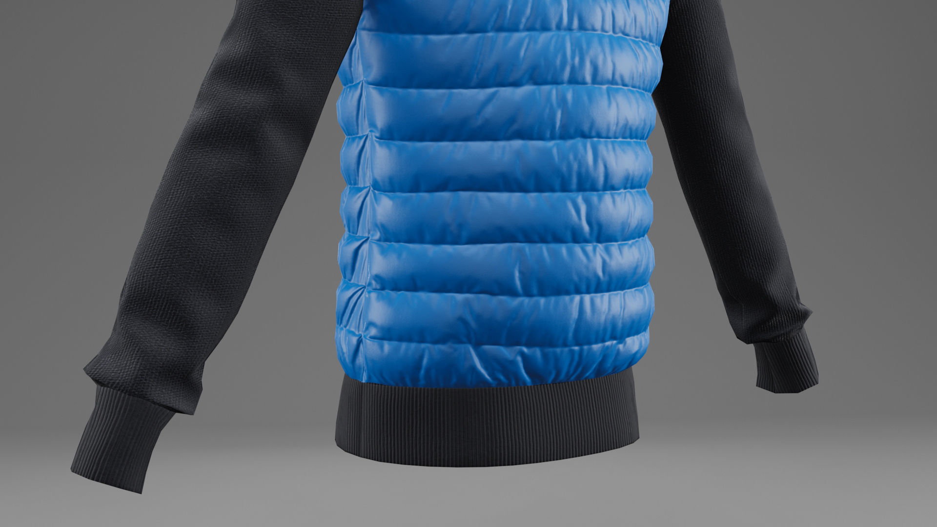 Winter jacket blue Low-poly 3D model_13