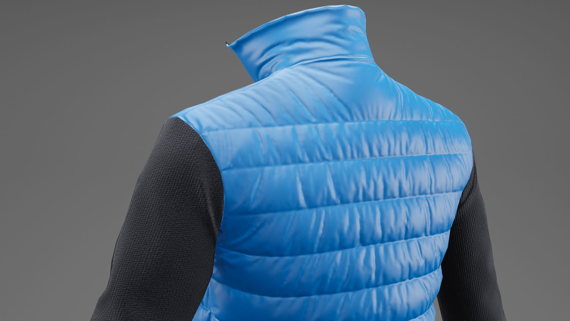 Winter jacket blue Low-poly 3D model_21