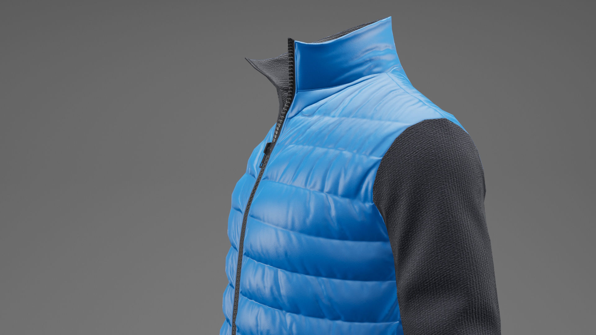 Winter jacket blue Low-poly 3D model_19