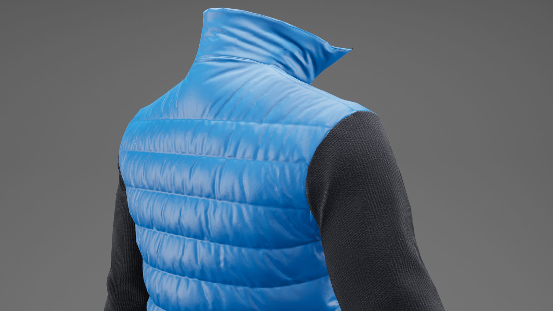 Winter jacket blue Low-poly 3D model_23