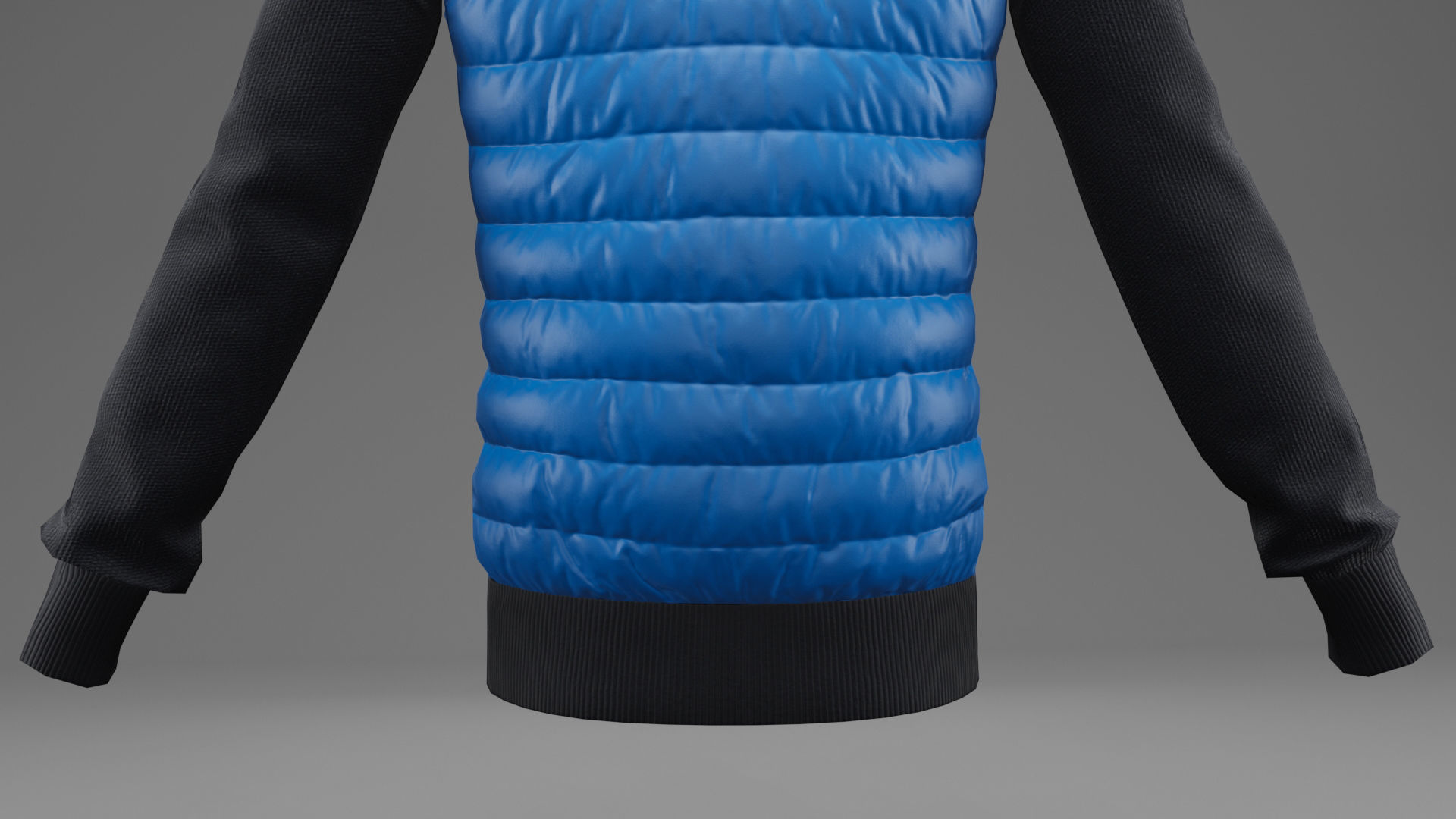Winter jacket blue Low-poly 3D model_14