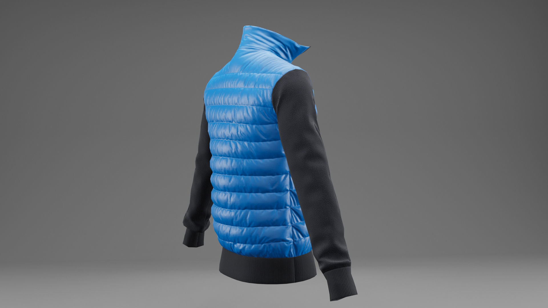 Winter jacket blue Low-poly 3D model_8