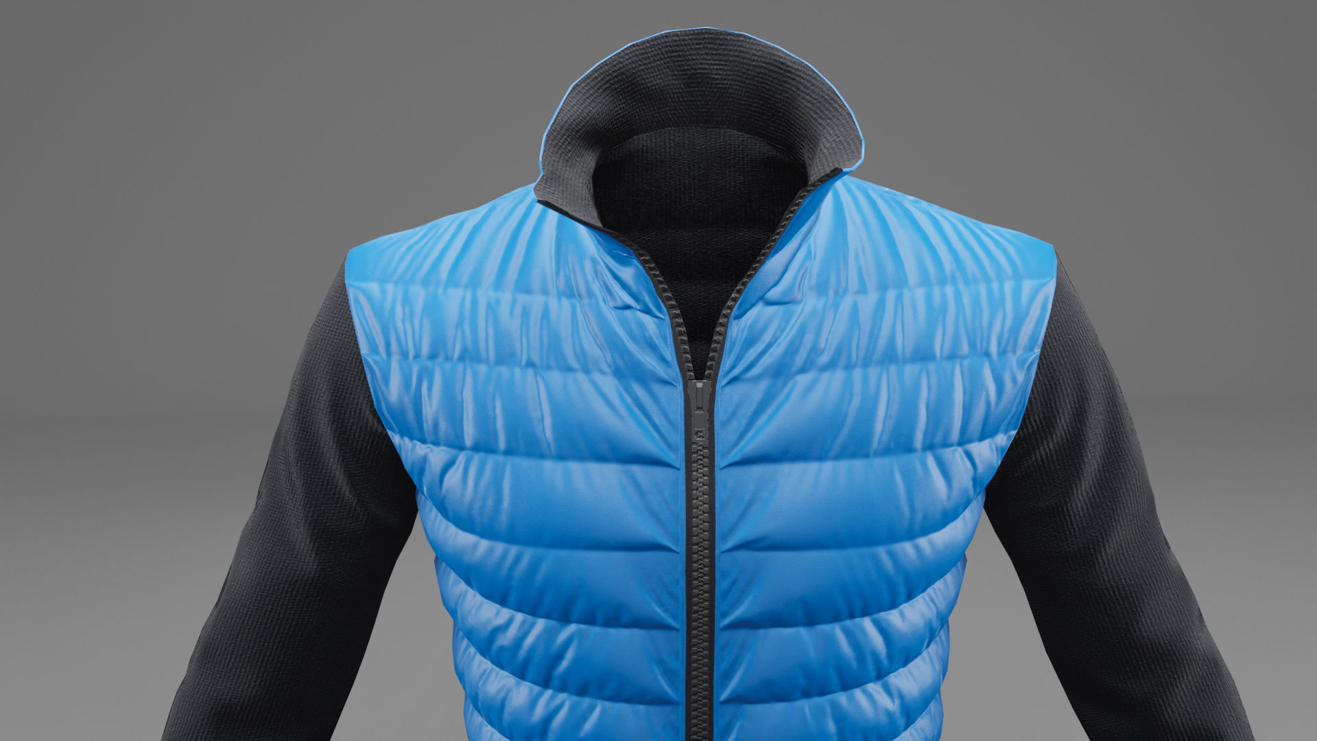 Winter jacket blue Low-poly 3D model_28