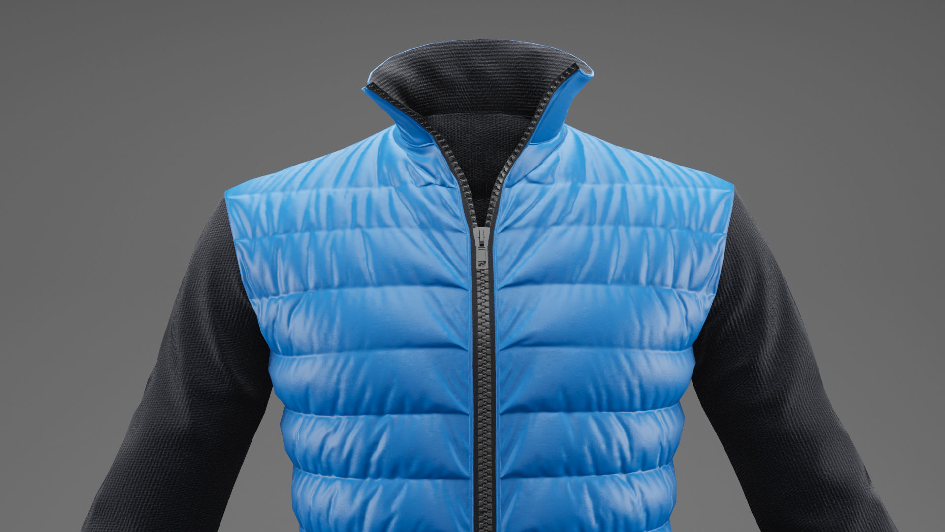 Winter jacket blue Low-poly 3D model_17