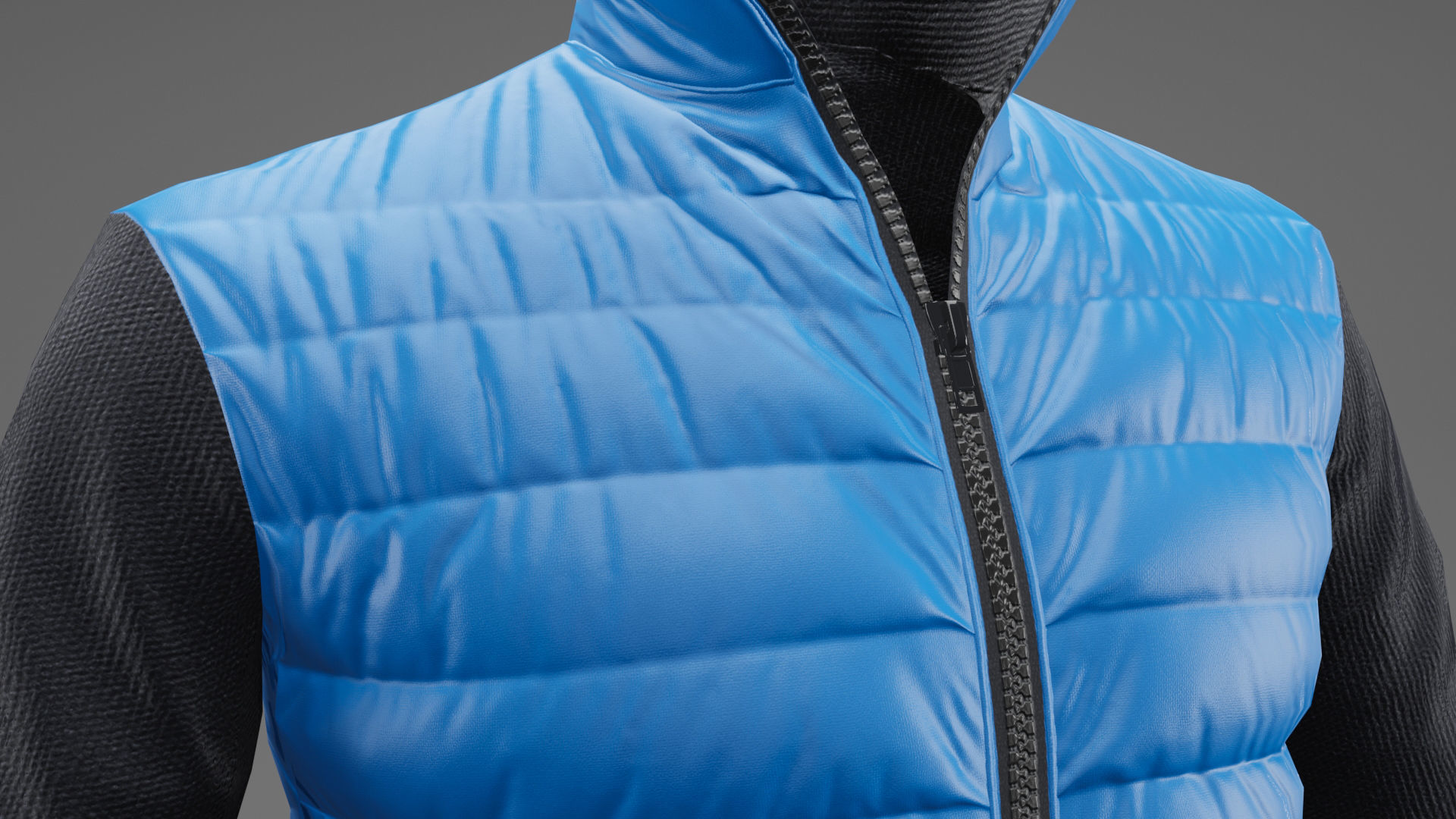 Winter jacket blue Low-poly 3D model_26
