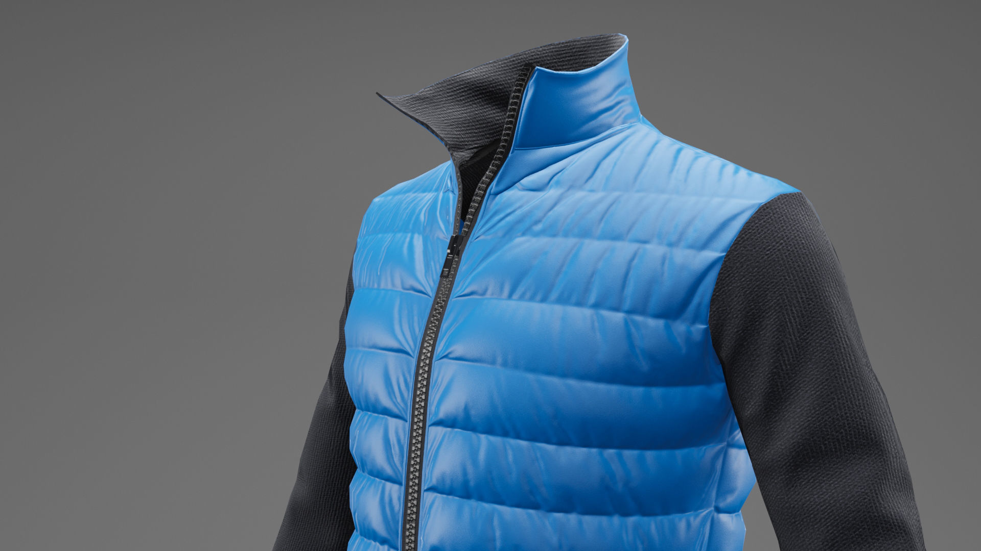 Winter jacket blue Low-poly 3D model_18