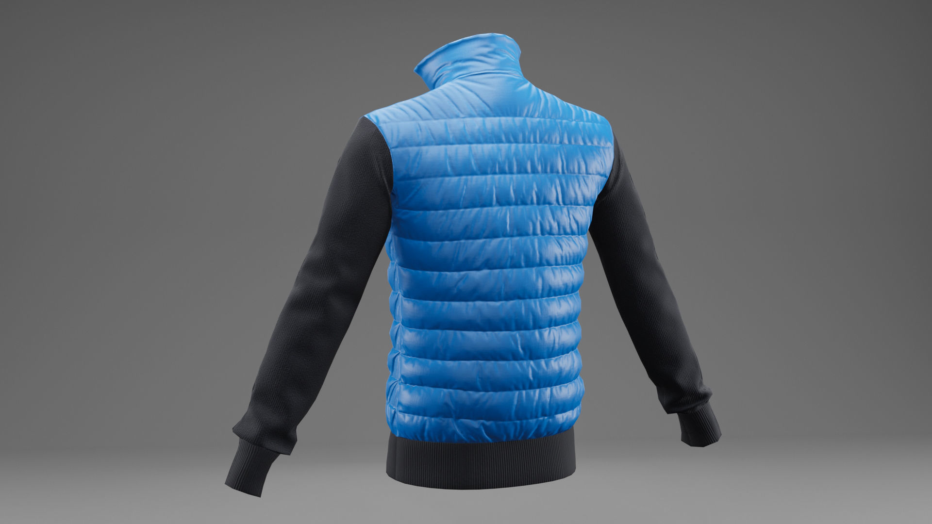 Winter jacket blue Low-poly 3D model_5