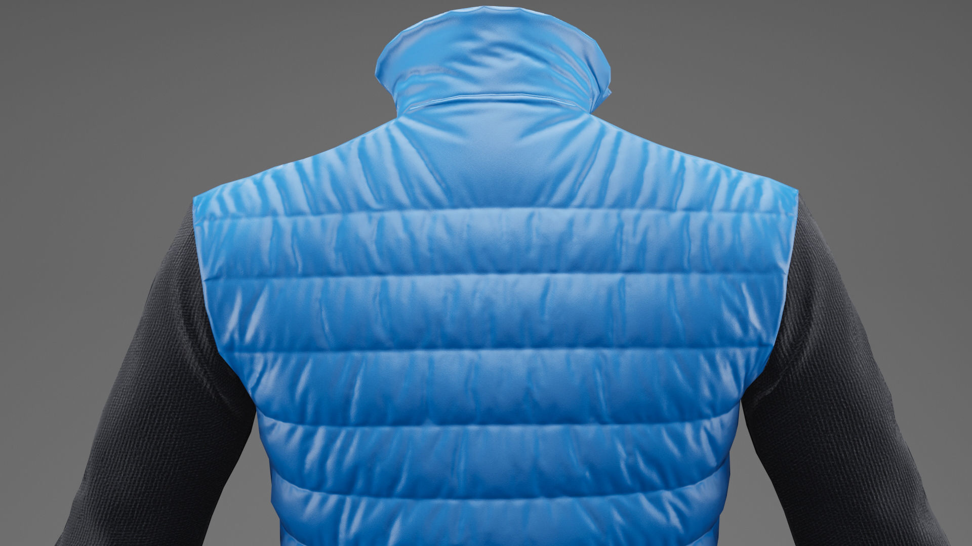 Winter jacket blue Low-poly 3D model_22