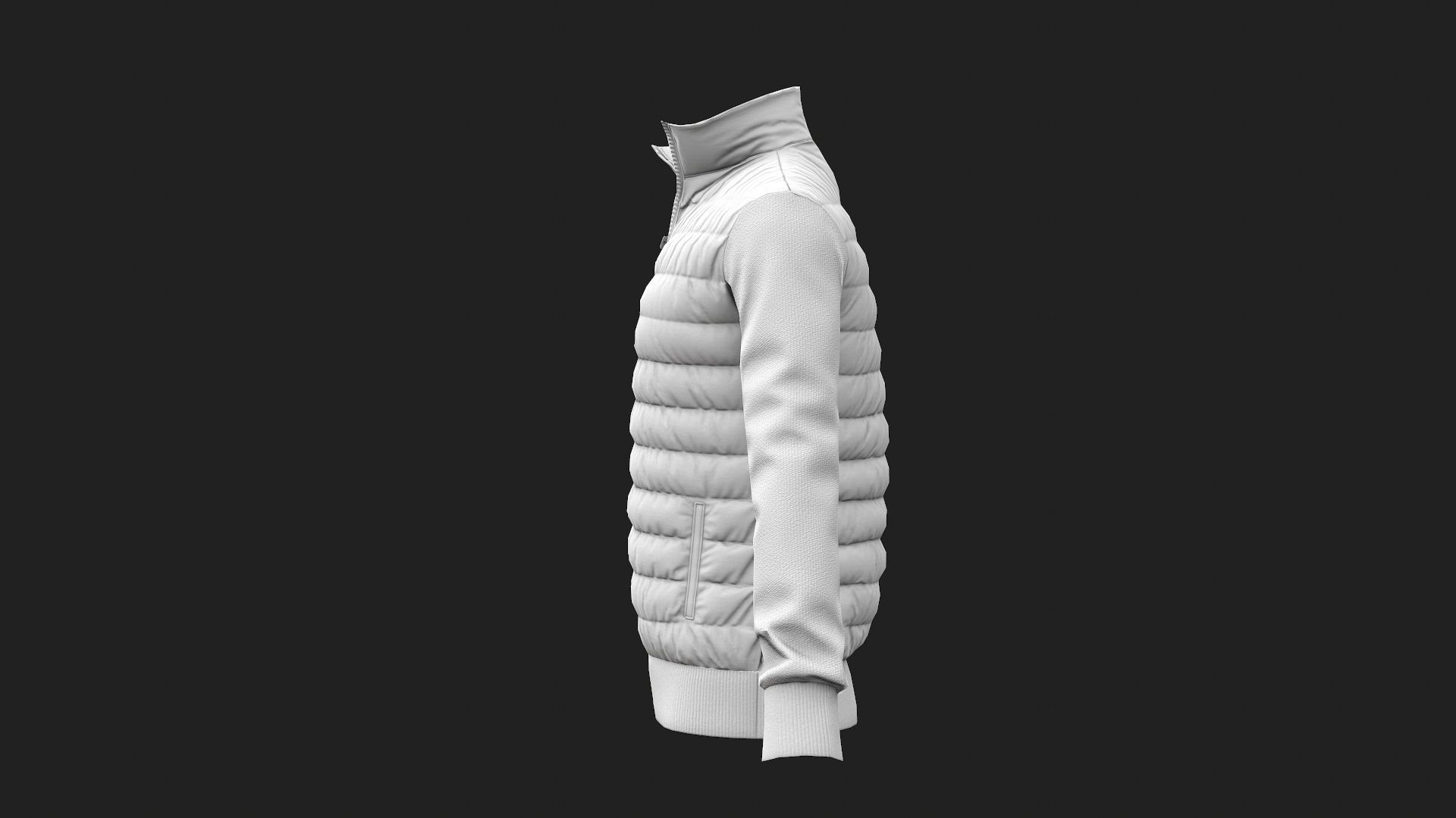 Winter jacket blue Low-poly 3D model_34