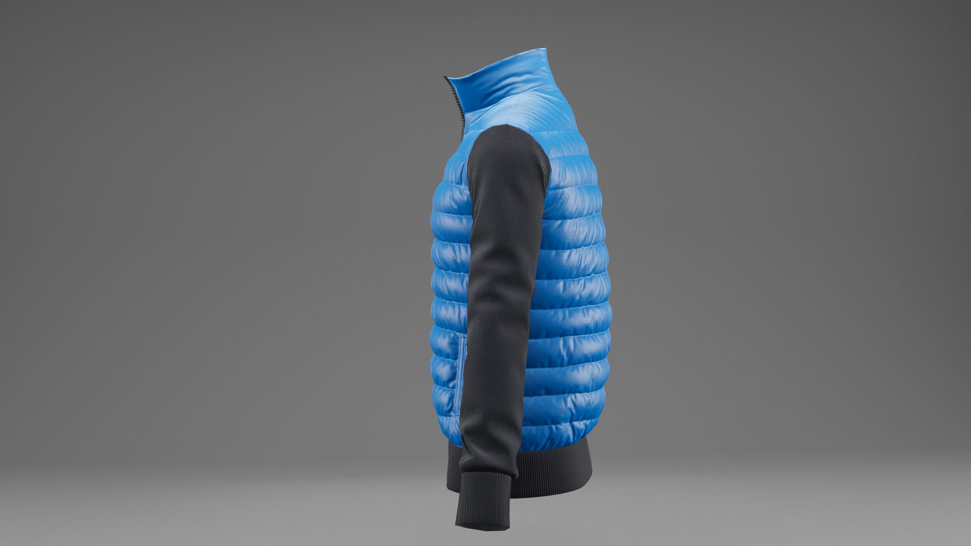 Winter jacket blue Low-poly 3D model_3